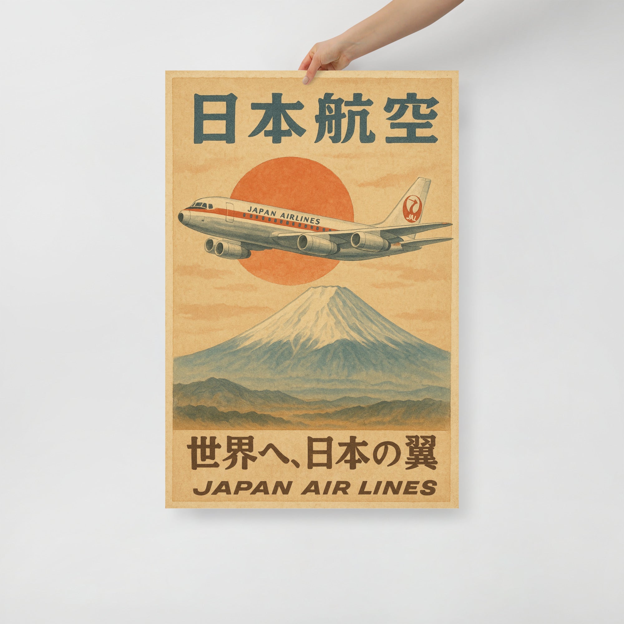 Retro Shōwa Style Japan Airlines Poster – Vintage JAL Travel Print