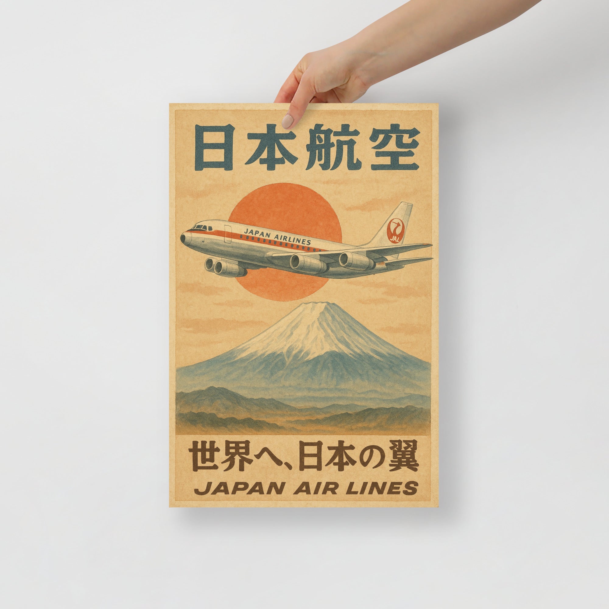 Retro Shōwa Style Japan Airlines Poster – Vintage JAL Travel Print
