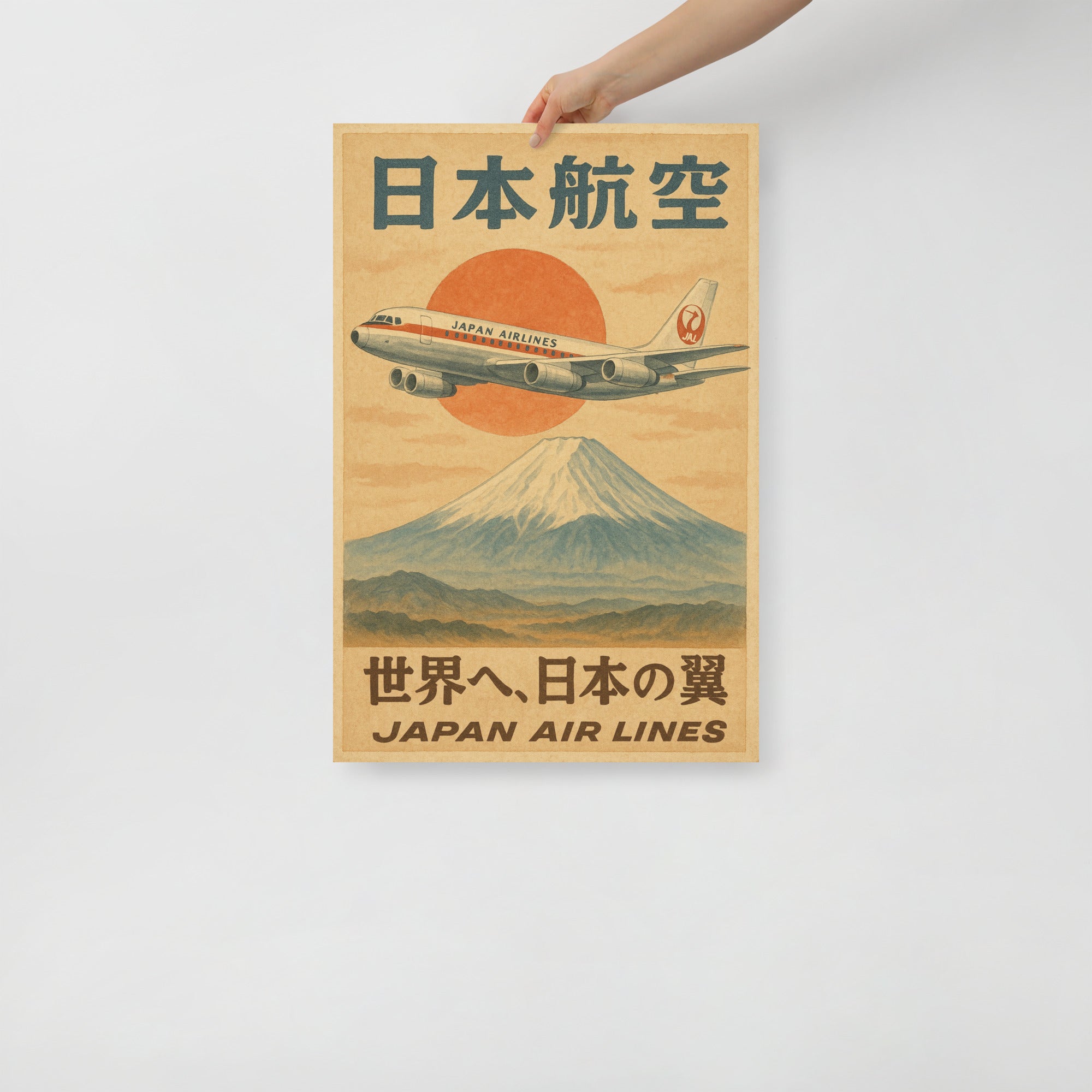 Retro Shōwa Style Japan Airlines Poster – Vintage JAL Travel Print