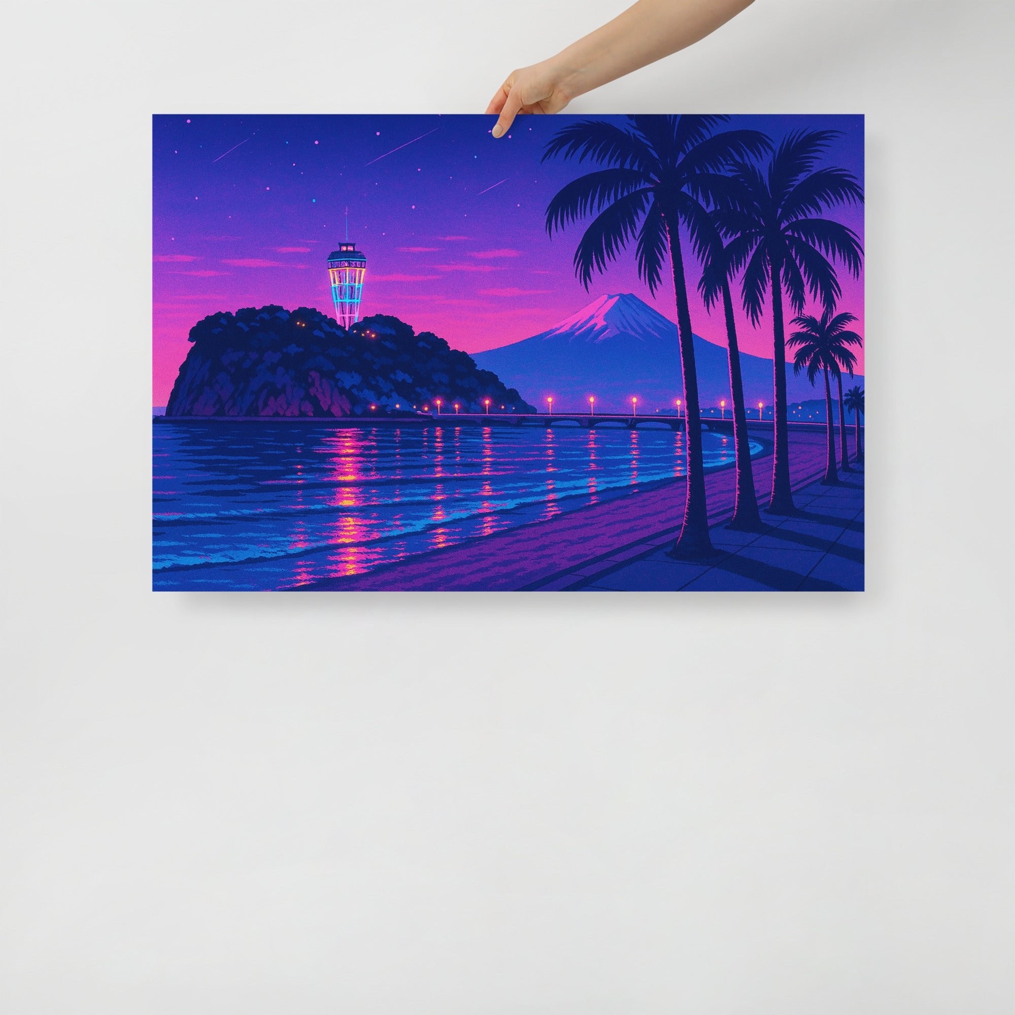 Enoshima Nightscape – CityPop Wall Art Poster – Sorakami
